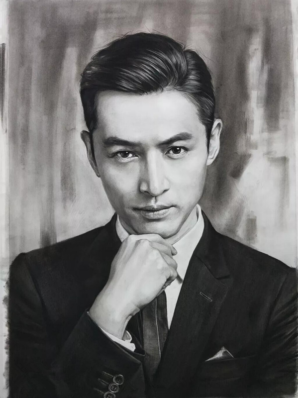劉斌素描作品《胡歌》