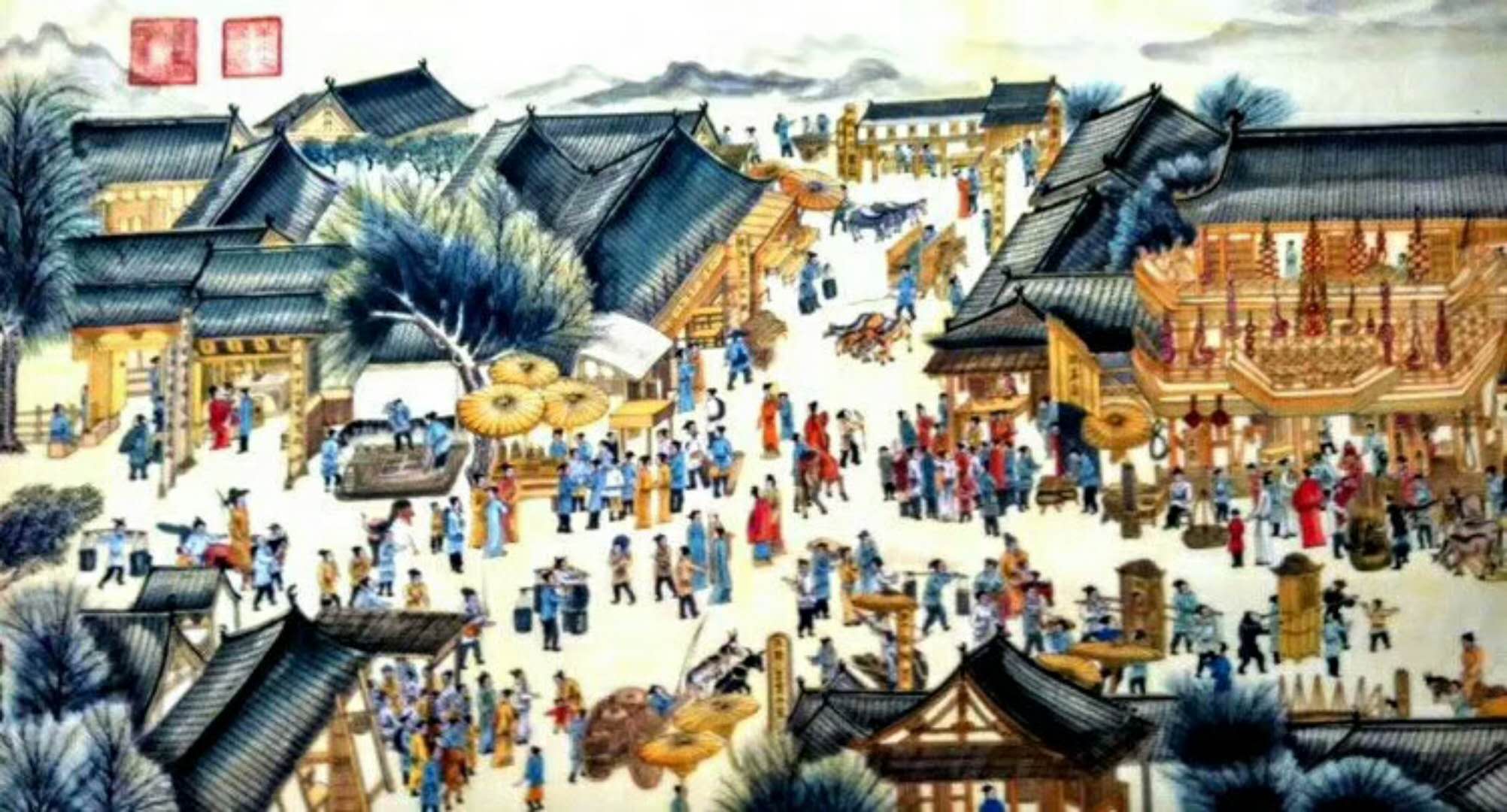 肖業(yè)炎 長(zhǎng)卷國(guó)畫(色彩)《清明上河圖》