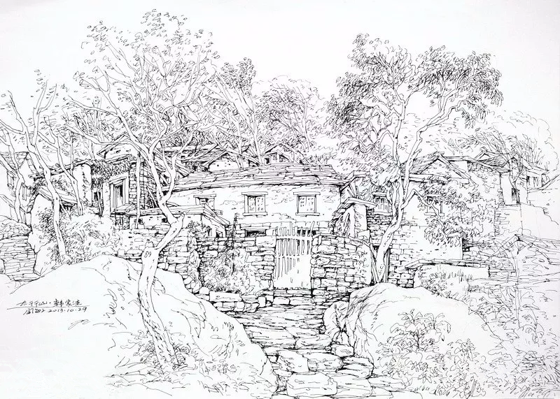 閻敏速寫(xiě)山水畫(huà)作品欣賞