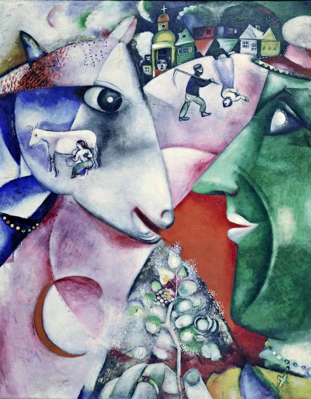 世界經(jīng)典油畫-馬克? 夏加爾《我與村莊》I and VillageMarc Chagall